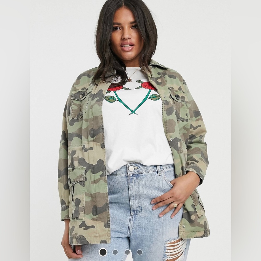New Look Camo Utility Jacket in Green and Brown